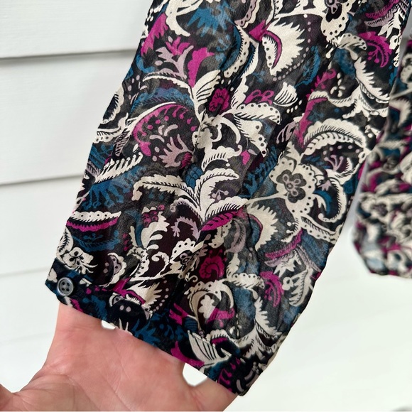 JOIE Suzetta Paisley Sheer Silk Tassel blouse - Picture 5 of 7